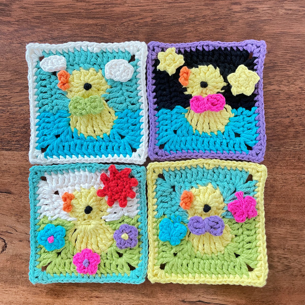 Crochet Duck Granny Square  Pattern